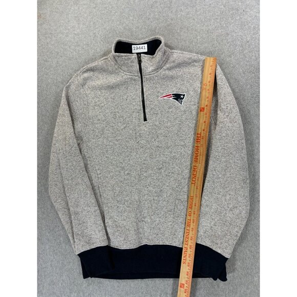 New‎ England Patriots '47 Half Zip Pullover Sweater (Men's Medium) Gray - Picture 6 of 12
